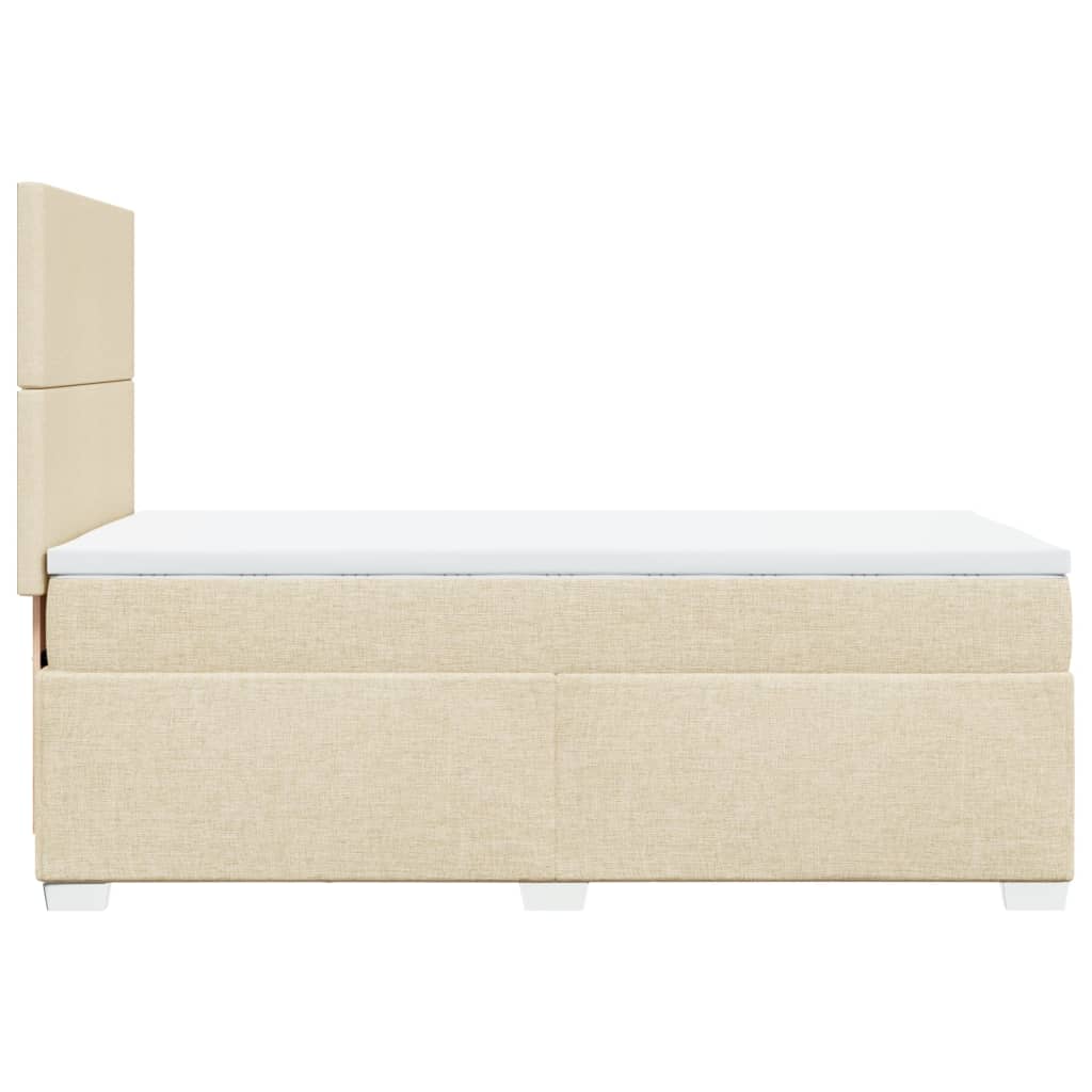 vidaXL Cama box spring con colchón tela color crema 90x200 cm