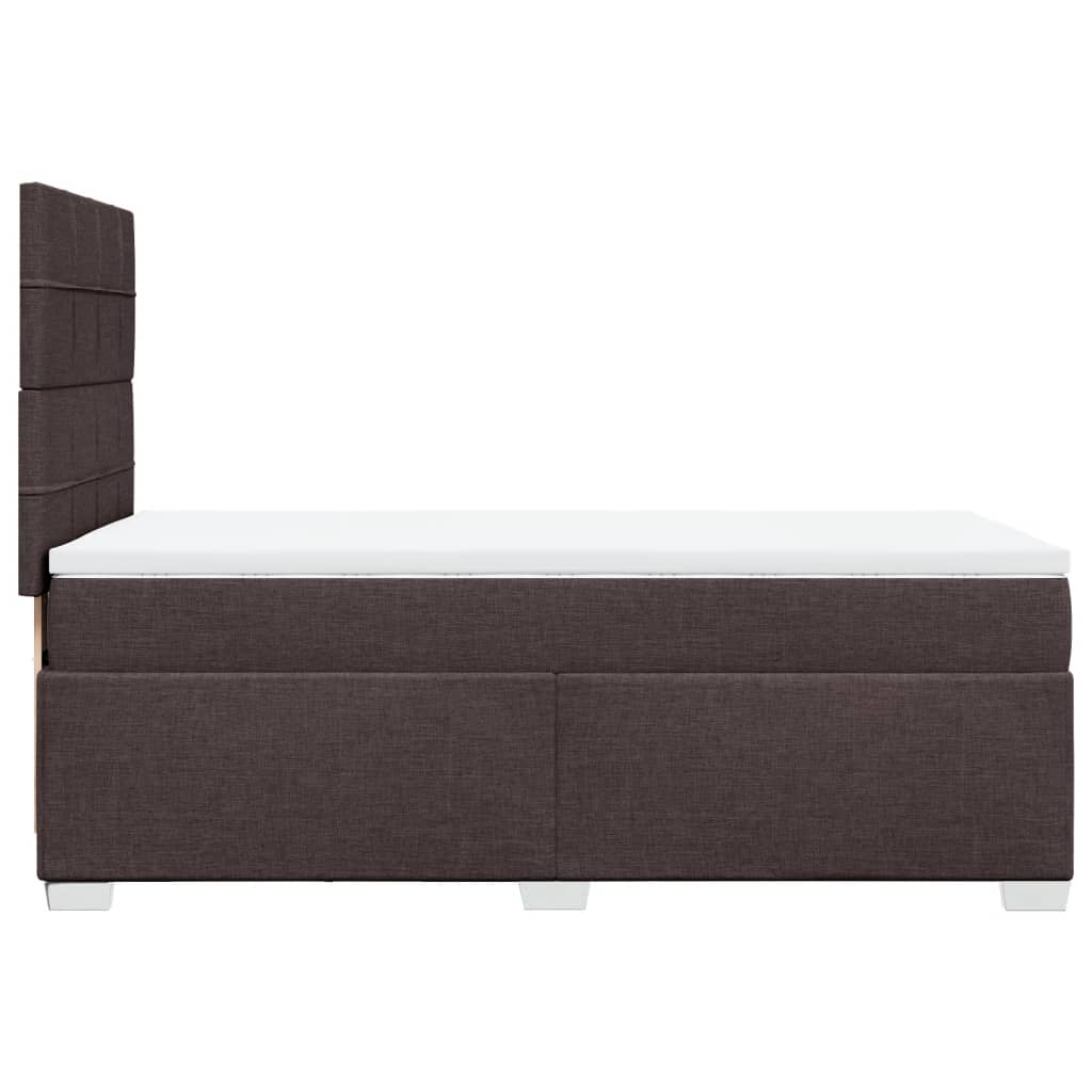 vidaXL Cama box spring con colchón tela marrón oscuro 90x200 cm