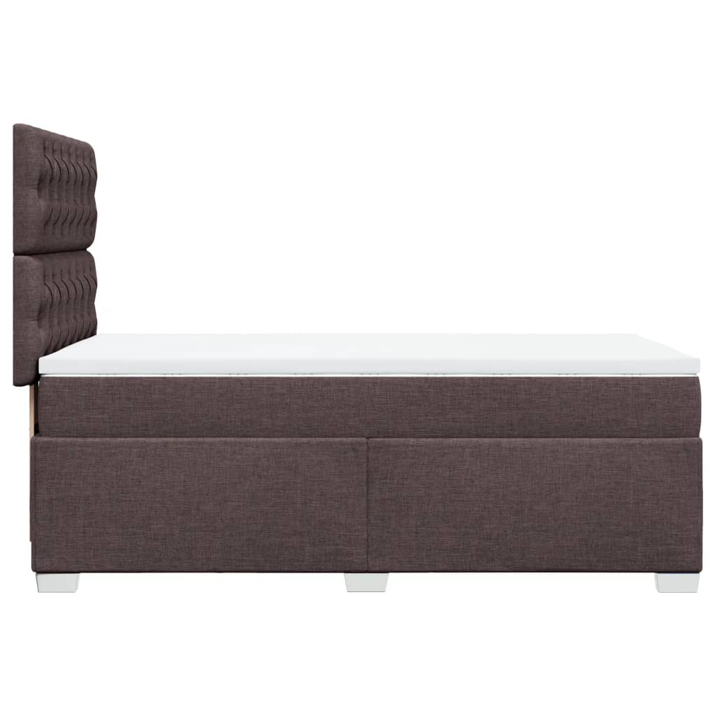 vidaXL Cama box spring con colchón tela marrón oscuro 90x200 cm