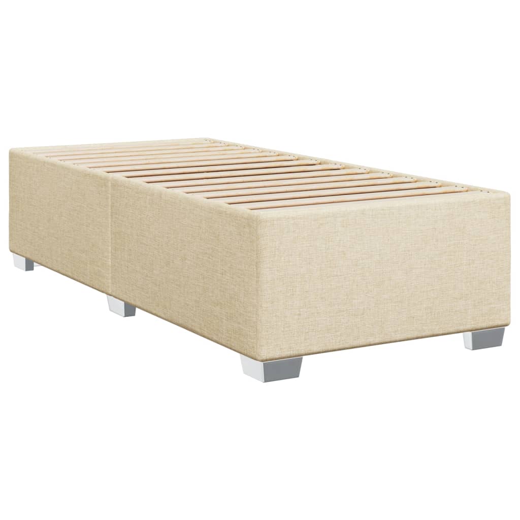 vidaXL Cama box spring con colchón tela color crema 90x200 cm