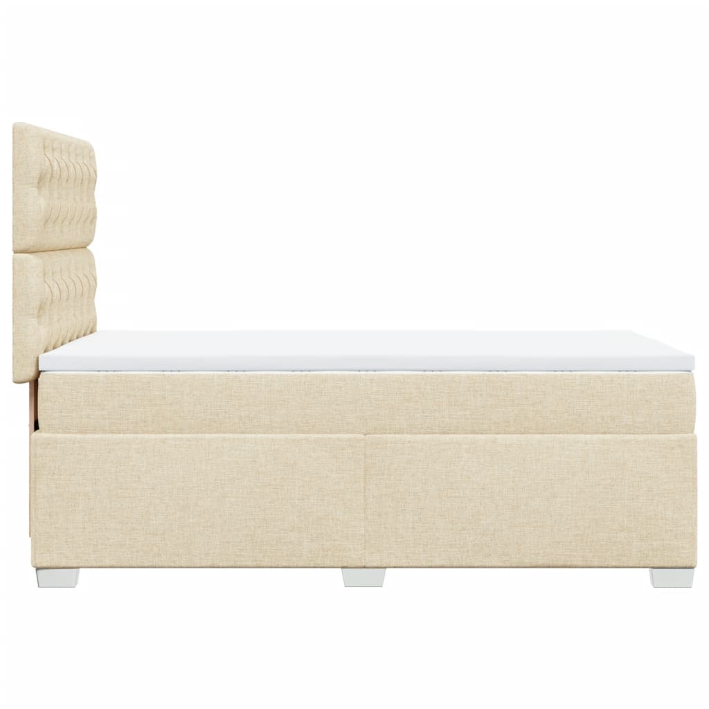 vidaXL Cama box spring con colchón tela color crema 90x200 cm