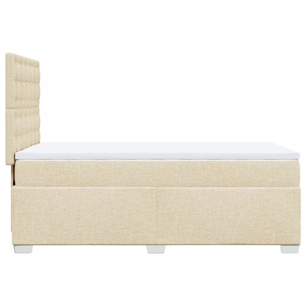 vidaXL Cama box spring con colchón tela color crema 90x200 cm