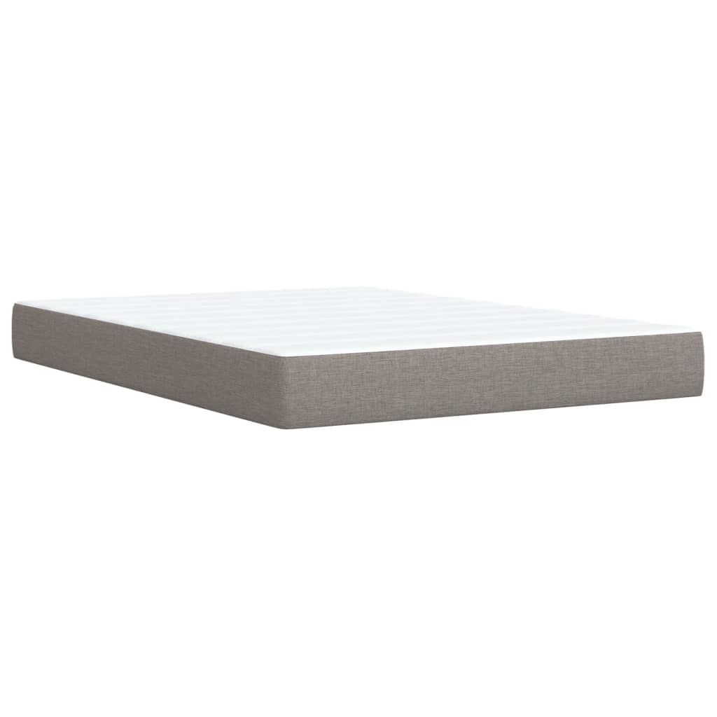 vidaXL Cama box spring con colchón tela gris taupe 140x190 cm