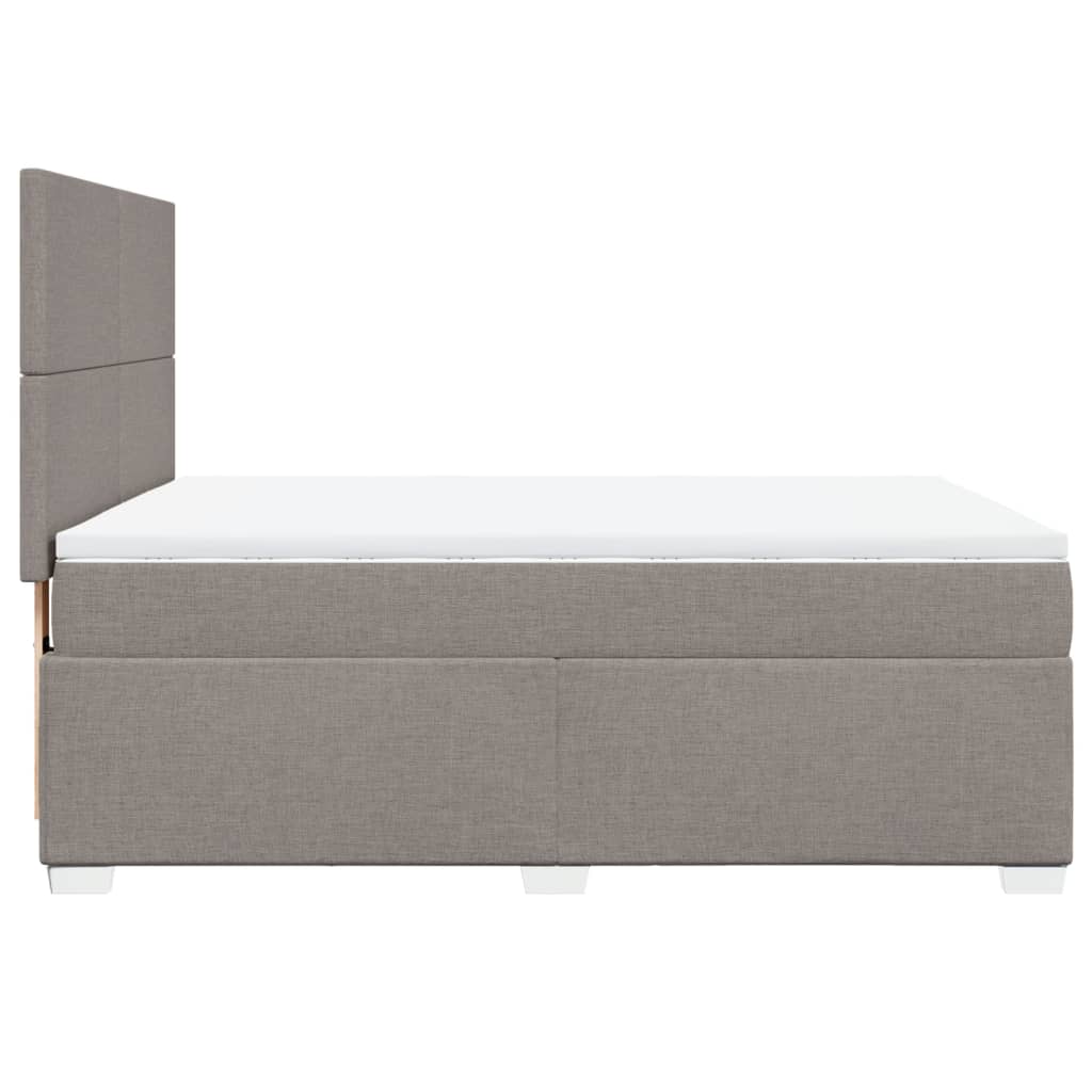 vidaXL Cama box spring con colchón tela gris taupe 140x190 cm