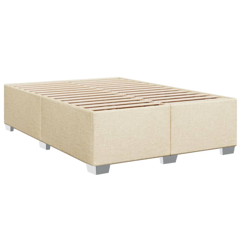 vidaXL Cama box spring con colchón tela color crema 140x200 cm