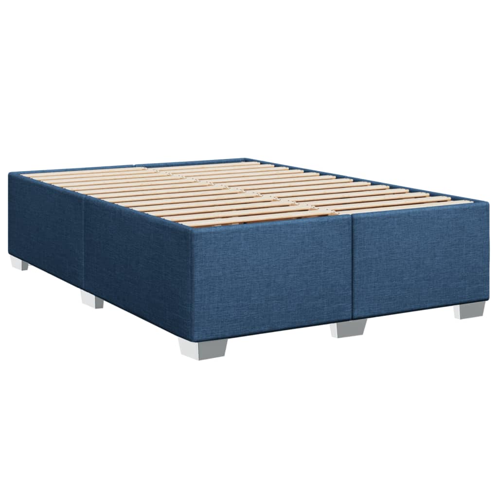 vidaXL Cama box spring con colchón tela azul 140x200 cm