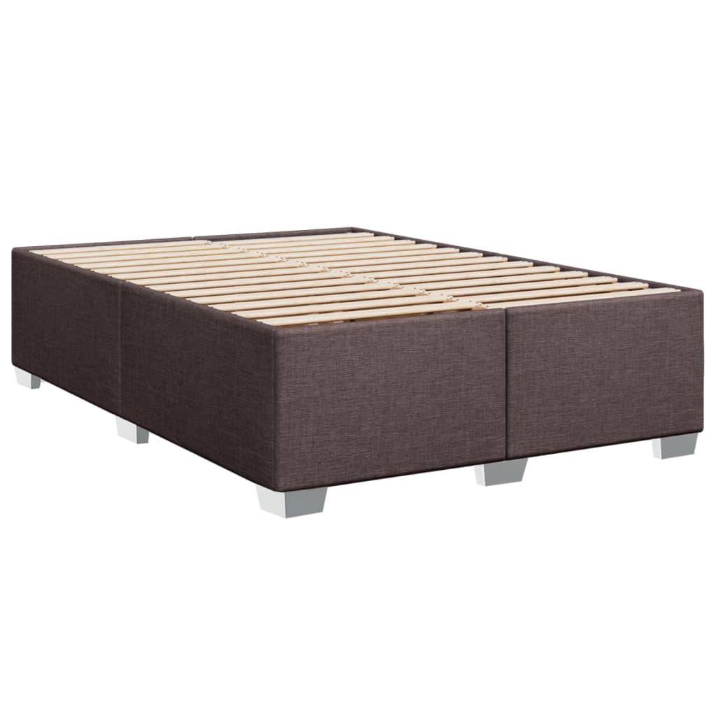 vidaXL Cama box spring con colchón tela marrón oscuro 160x200 cm