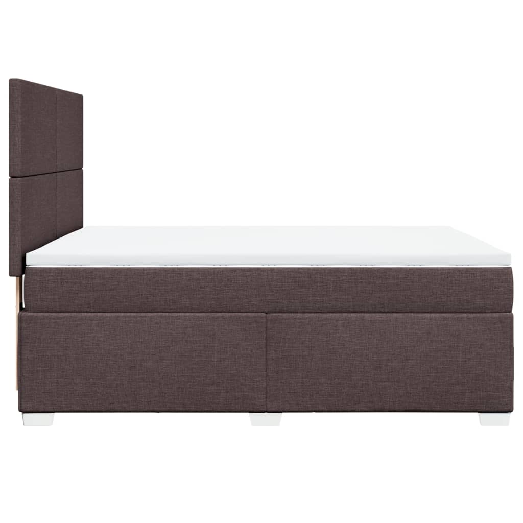 vidaXL Cama box spring con colchón tela marrón oscuro 160x200 cm