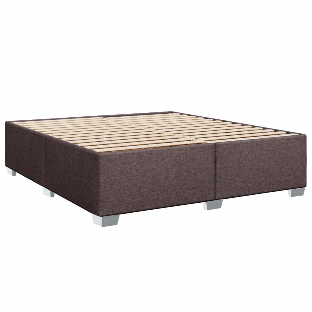 vidaXL Cama box spring con colchón tela marrón oscuro 200x200 cm