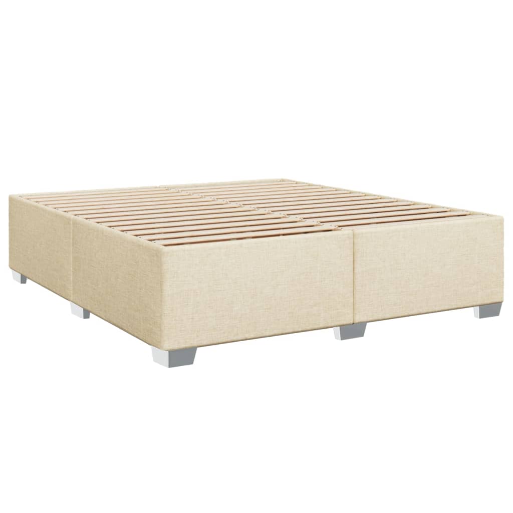 vidaXL Cama box spring con colchón tela color crema 200x200 cm