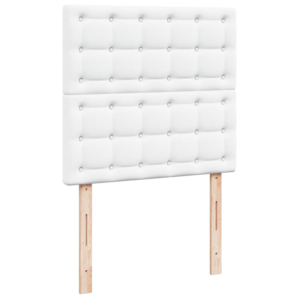 vidaXL Cama box spring con colchón cuero sintético blanco 80x200 cm