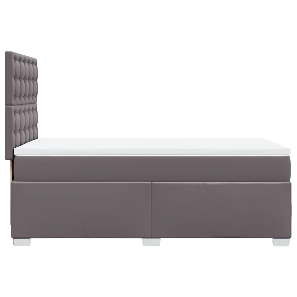 vidaXL Cama box spring con colchón cuero sintético gris 90x200 cm