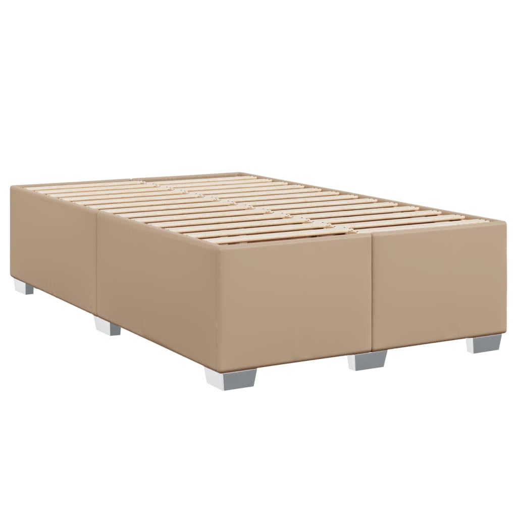 vidaXL Cama box spring con colchón cuero sintético capuchino 80x200 cm