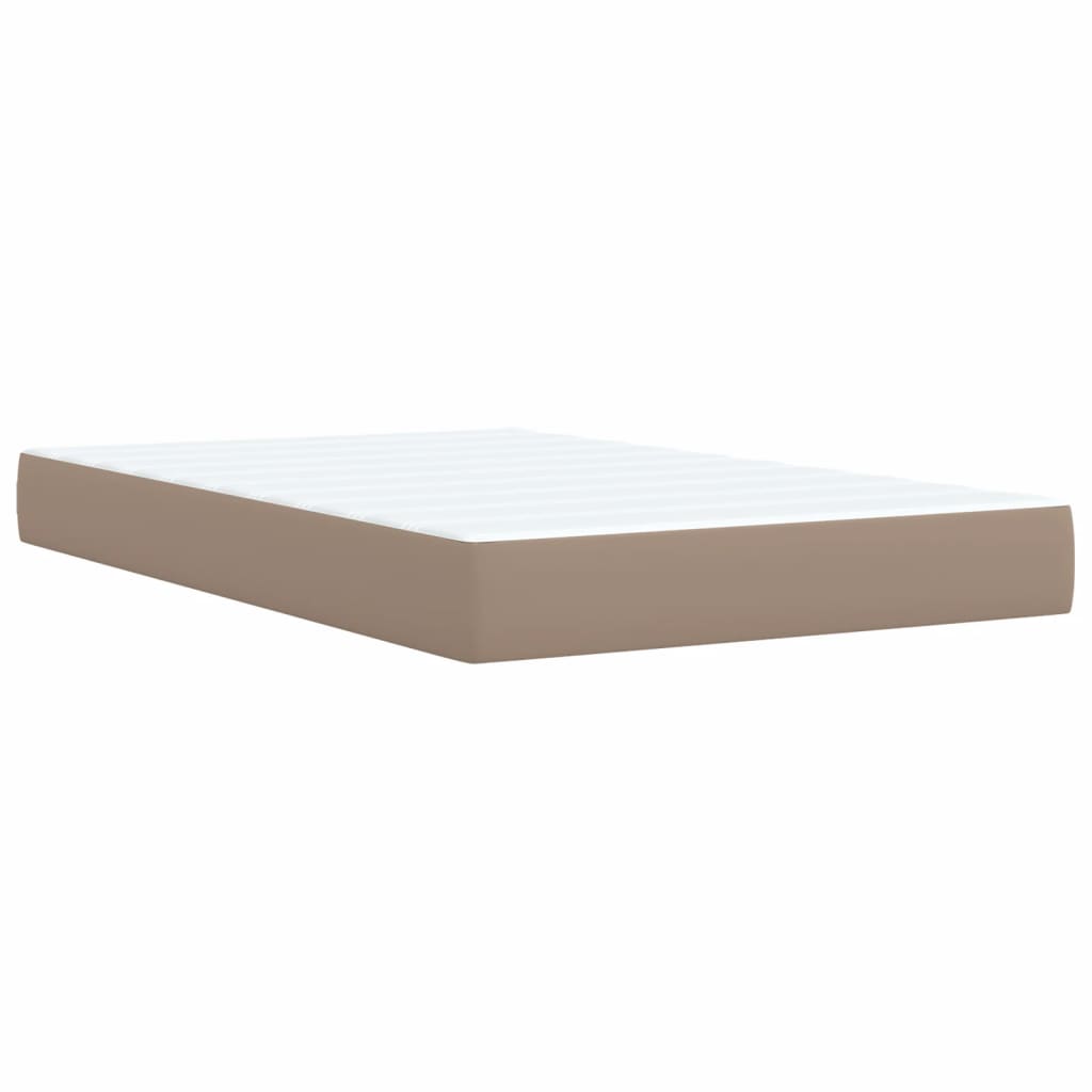 vidaXL Cama box spring con colchón cuero sintético capuchino 80x200 cm