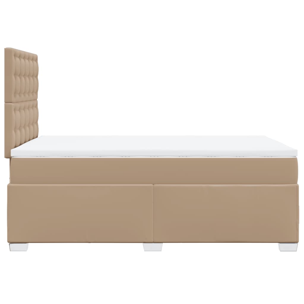 vidaXL Cama box spring con colchón cuero sintético capuchino 80x200 cm