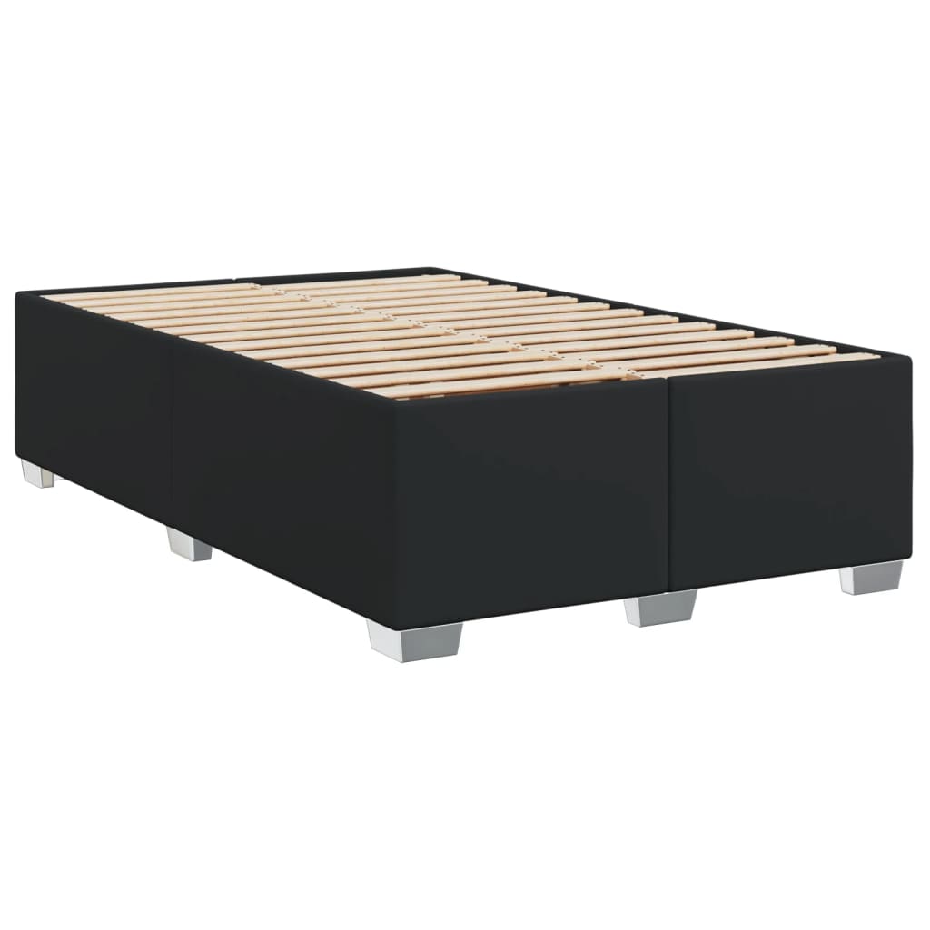 vidaXL Cama box spring con colchón cuero sintético negro 120x200 cm