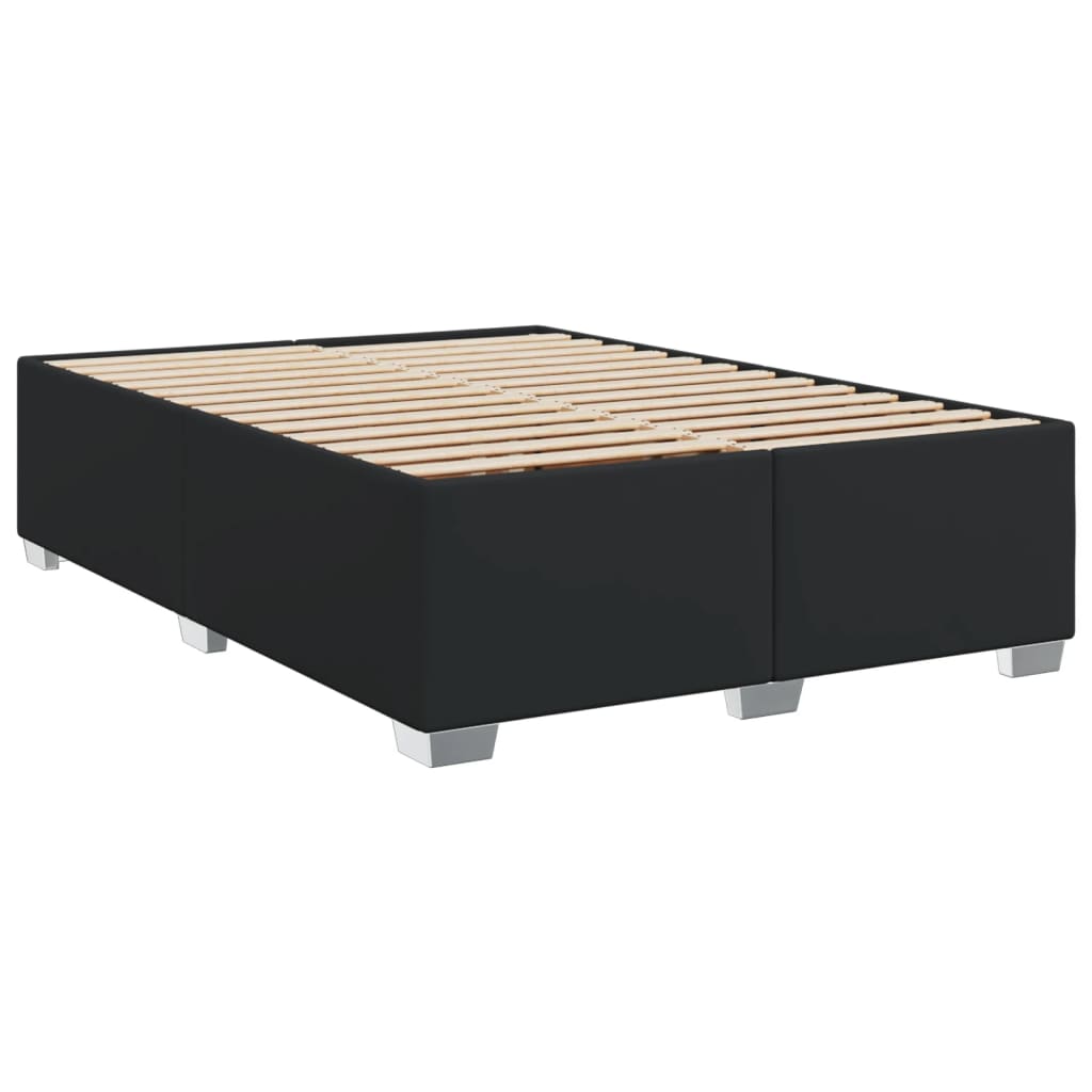 vidaXL Cama box spring con colchón cuero sintético negro 140x190 cm