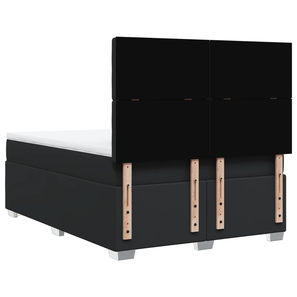 vidaXL Cama box spring con colchón cuero sintético negro 140x190 cm