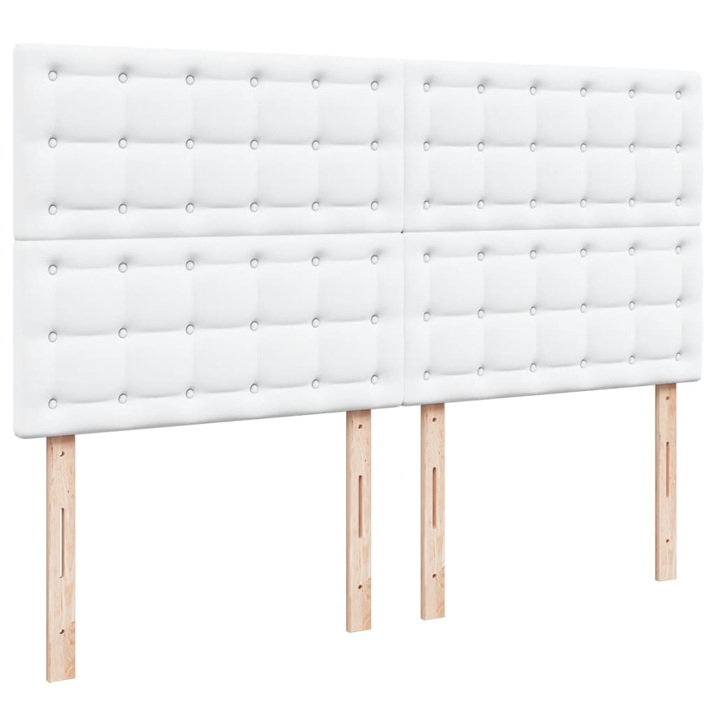 vidaXL Cama box spring con colchón cuero sintético blanco 180x200 cm