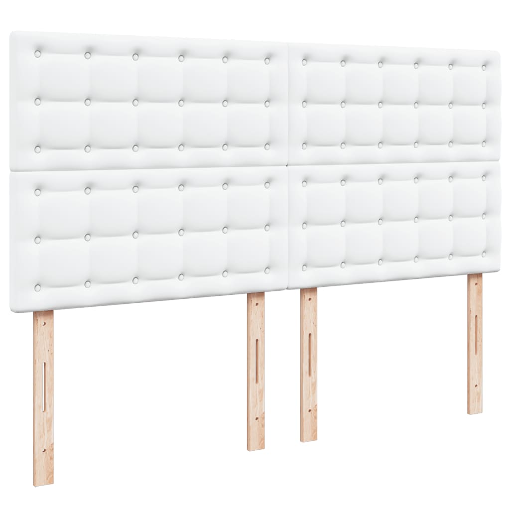 vidaXL Cama box spring con colchón cuero sintético blanco 200x200 cm