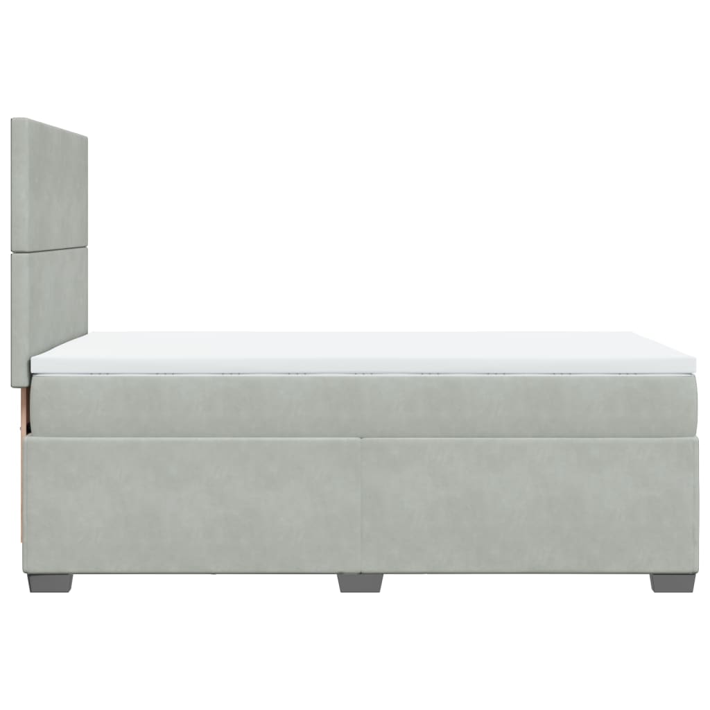 vidaXL Cama box spring con colchón terciopelo gris claro 80x200 cm