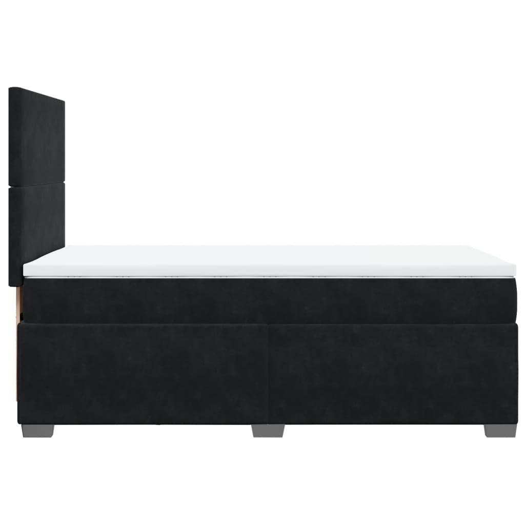 vidaXL Cama box spring con colchón terciopelo negro 80x200 cm