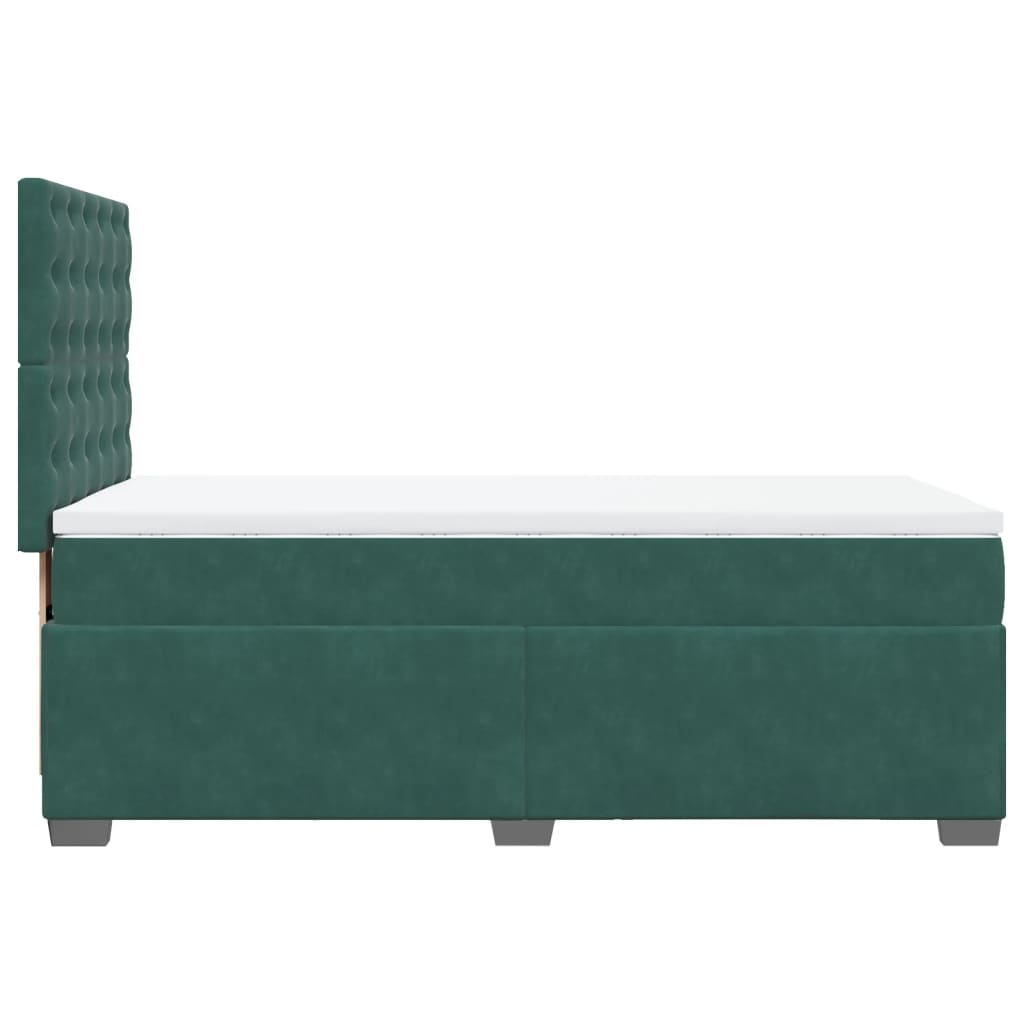 vidaXL Cama box spring con colchón terciopelo verde oscuro 80x200 cm