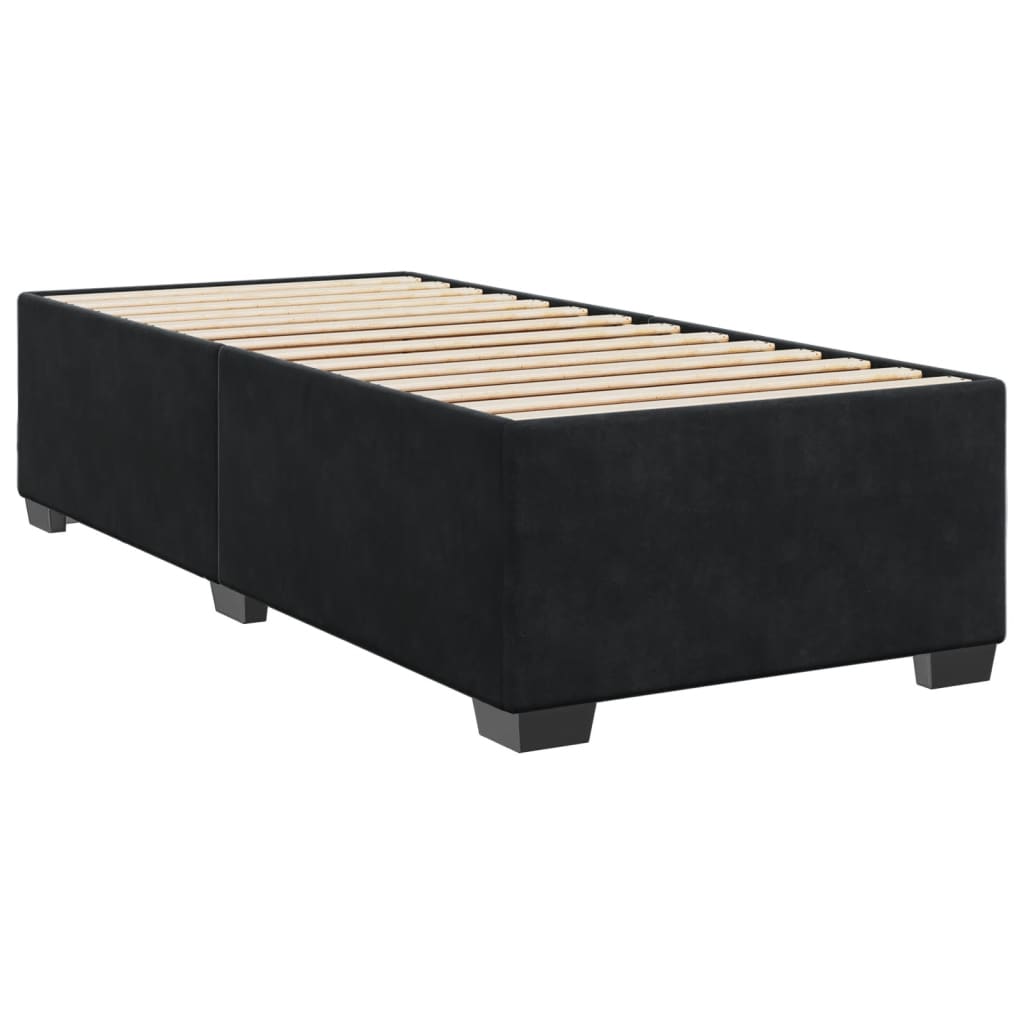 vidaXL Cama box spring con colchón terciopelo negro 90x200 cm