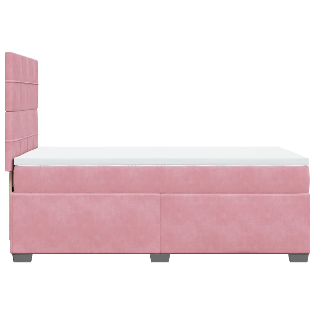 vidaXL Cama box spring con colchón terciopelo rosa 100x200 cm