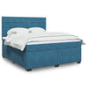 vidaXL Cama box spring con colchón terciopelo azul 180x200 cm