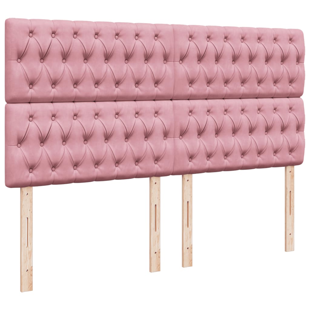 vidaXL Cama box spring con colchón terciopelo rosa 180x200 cm