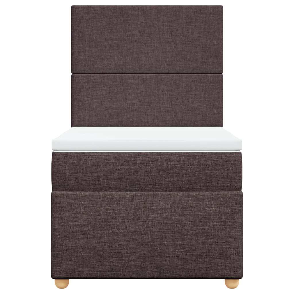 vidaXL Cama box spring con colchón tela marrón oscuro 80x200 cm