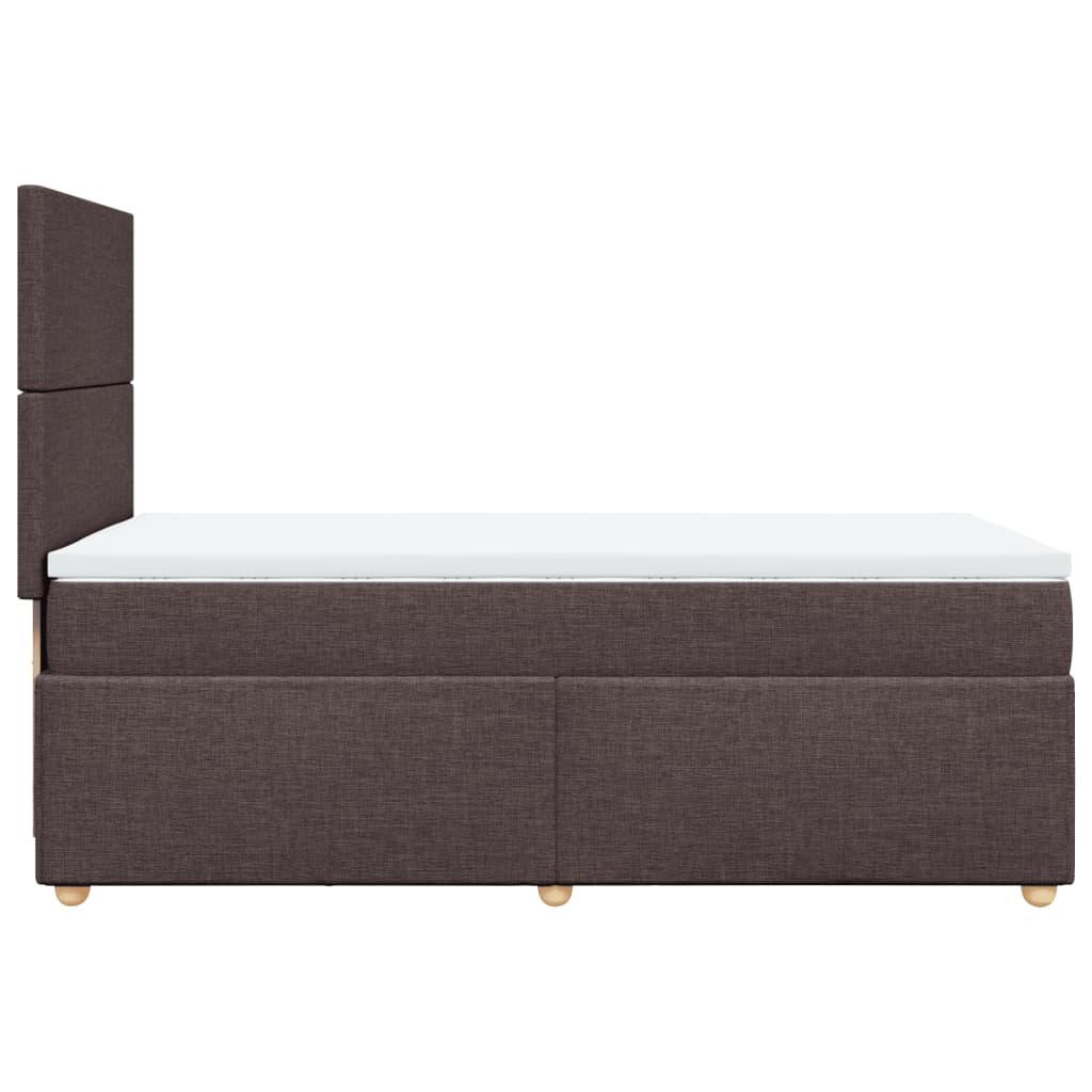 vidaXL Cama box spring con colchón tela marrón oscuro 80x200 cm