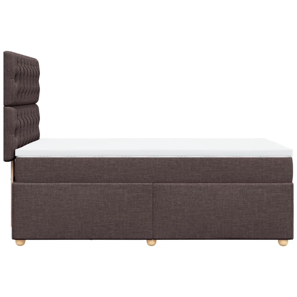 vidaXL Cama box spring con colchón tela marrón oscuro 80x200 cm