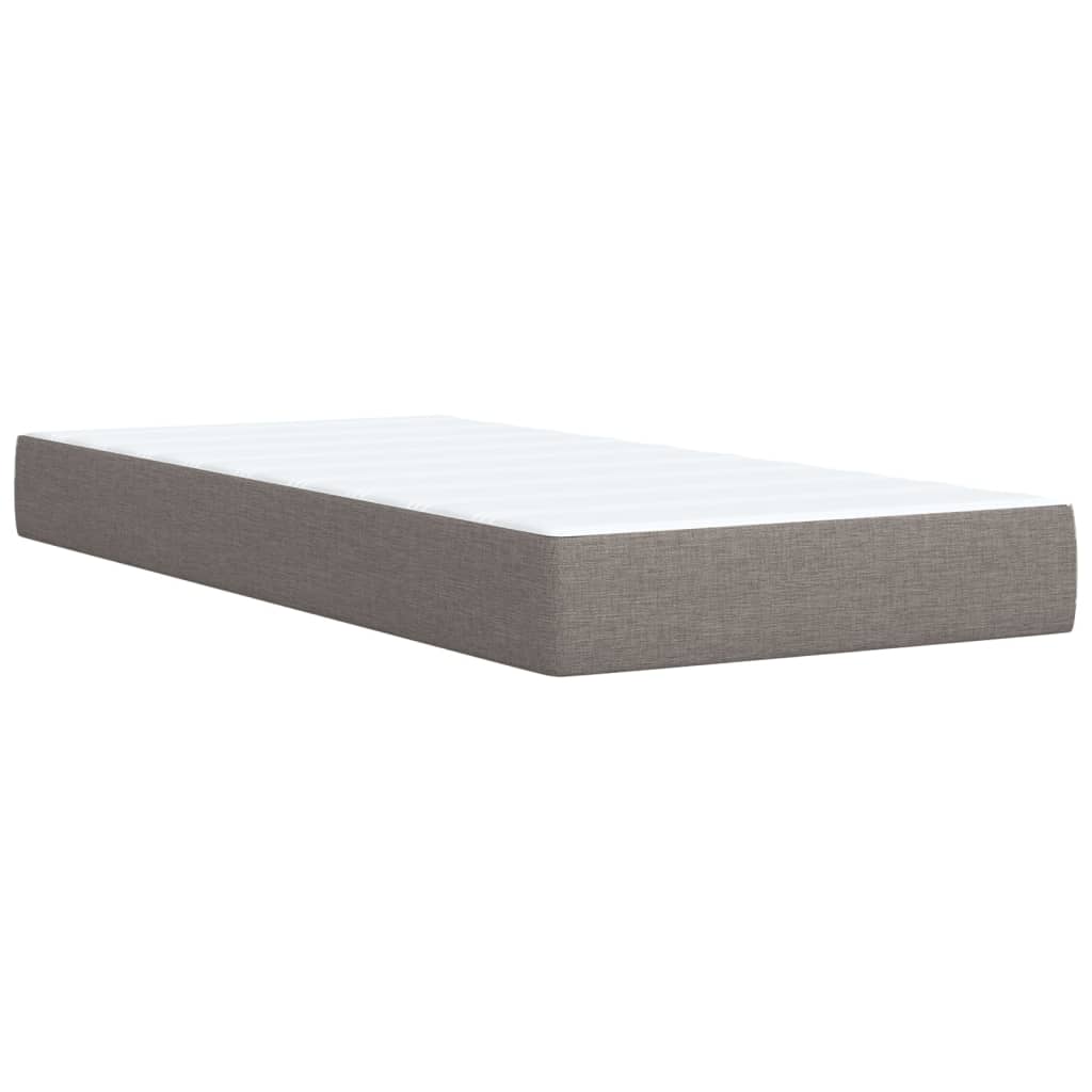 vidaXL Cama box spring con colchón tela gris taupe 80x200 cm