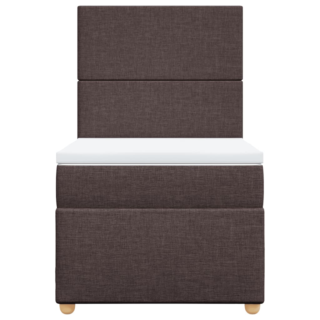 vidaXL Cama box spring con colchón tela marrón oscuro 90x190 cm