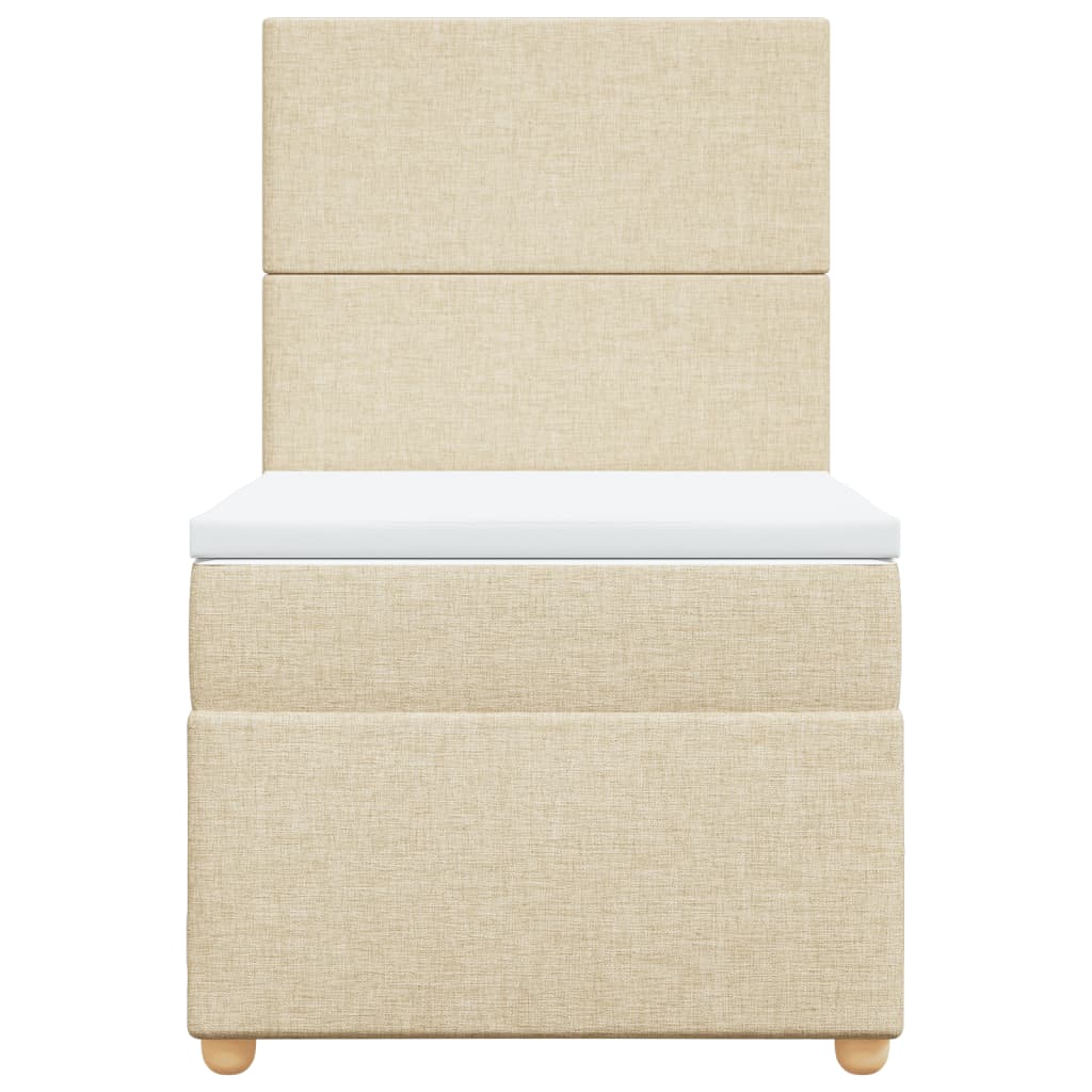 vidaXL Cama box spring con colchón tela color crema 90x190 cm