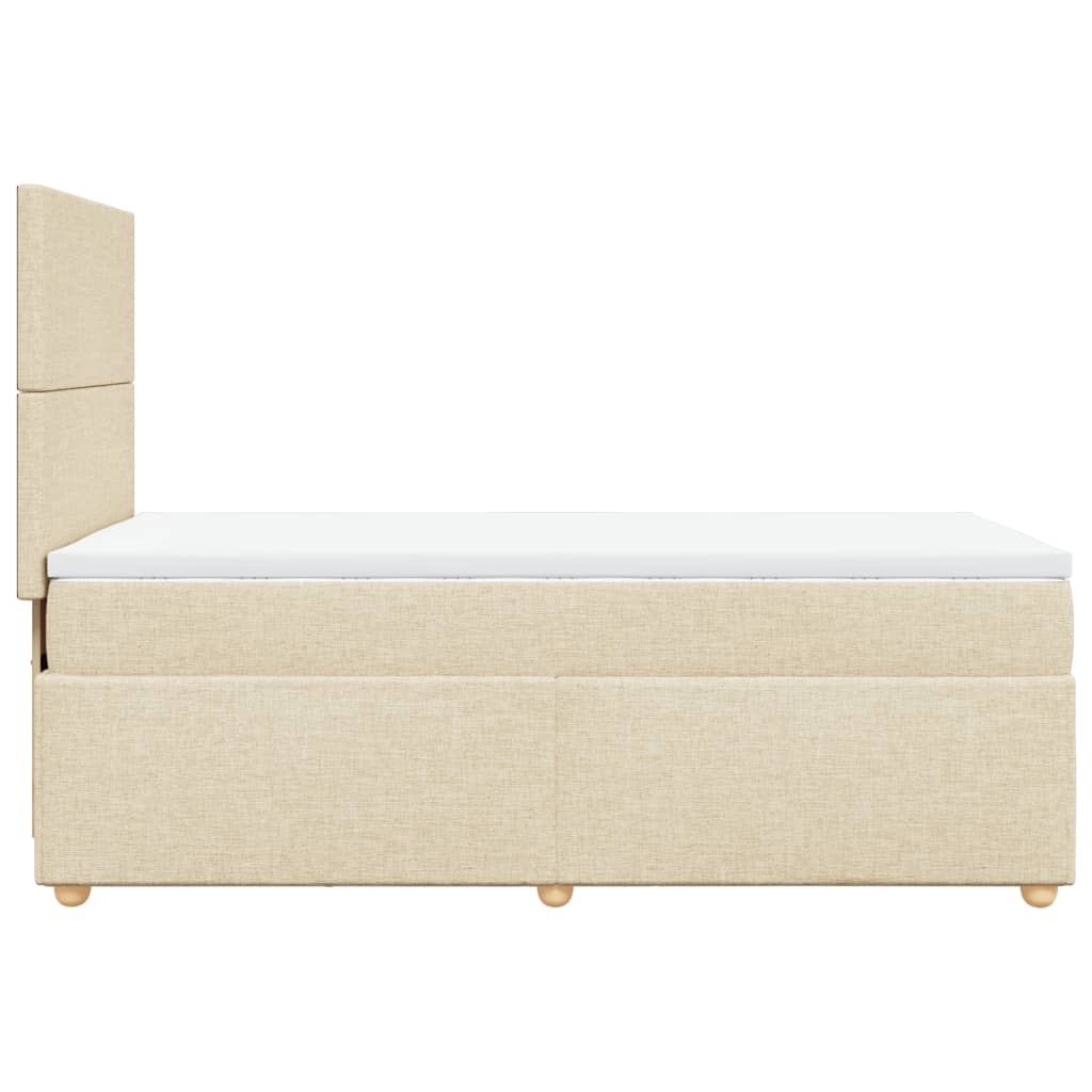 vidaXL Cama box spring con colchón tela color crema 90x190 cm