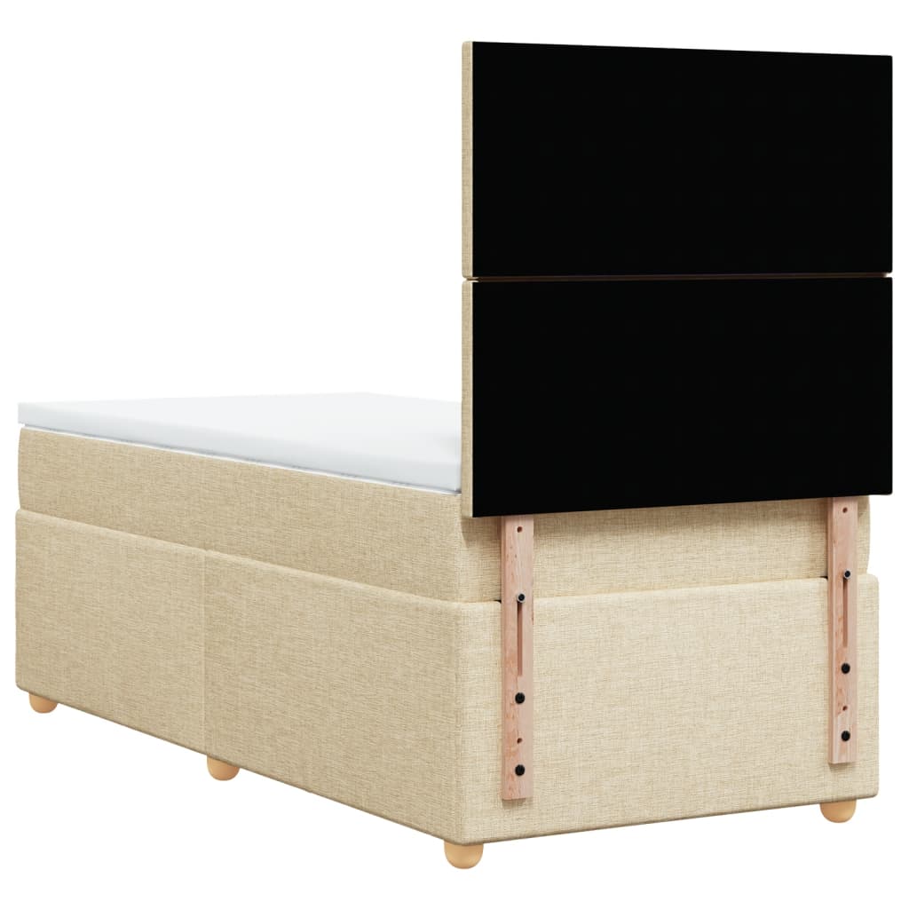 vidaXL Cama box spring con colchón tela color crema 90x190 cm