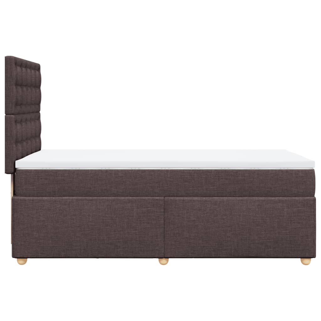 vidaXL Cama box spring con colchón tela marrón oscuro 90x190 cm