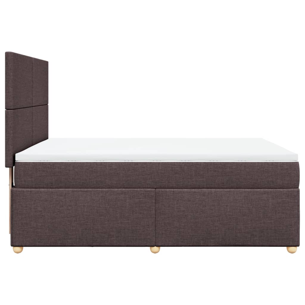 vidaXL Cama box spring con colchón tela marrón oscuro 160x200 cm