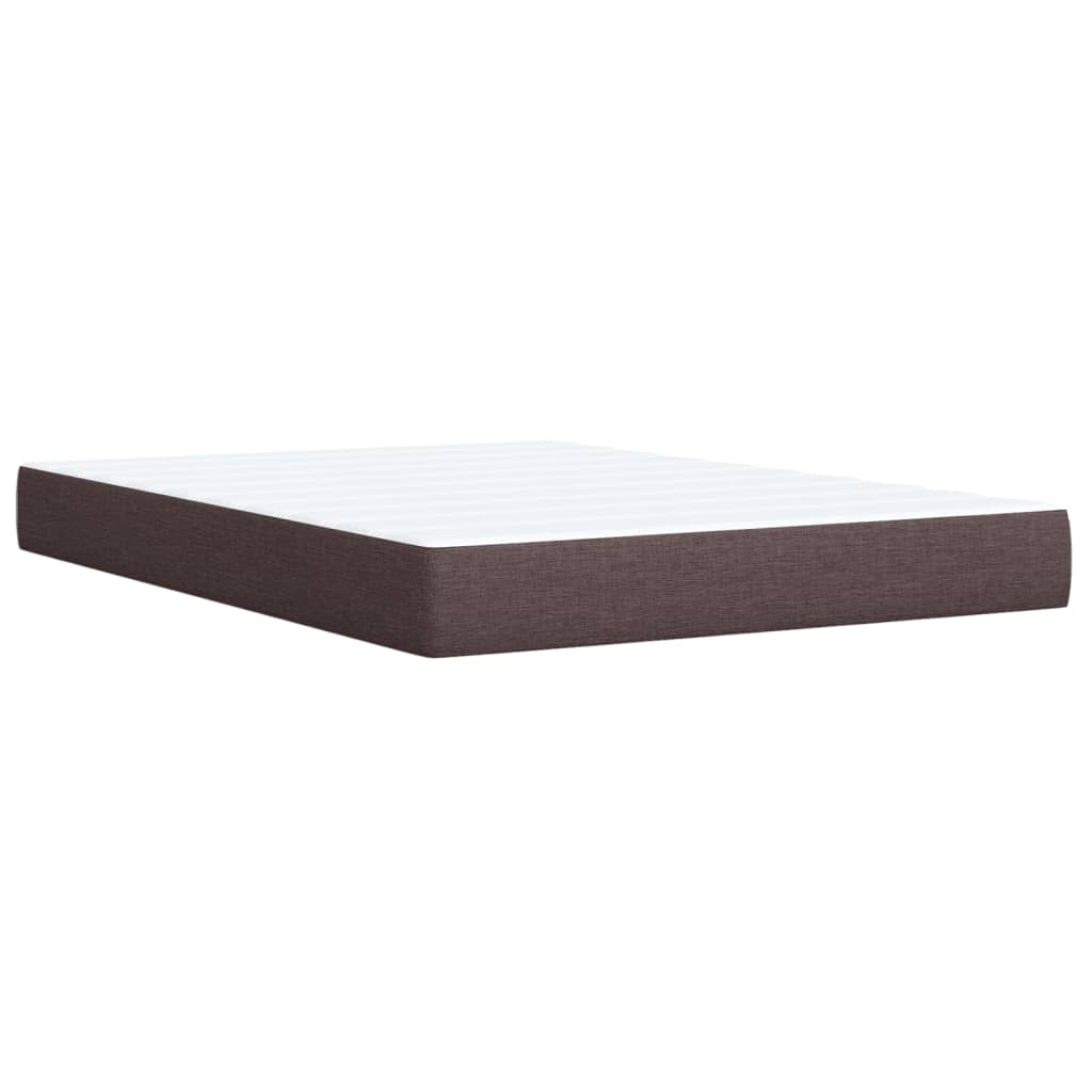 vidaXL Cama box spring con colchón tela marrón oscuro 160x200 cm