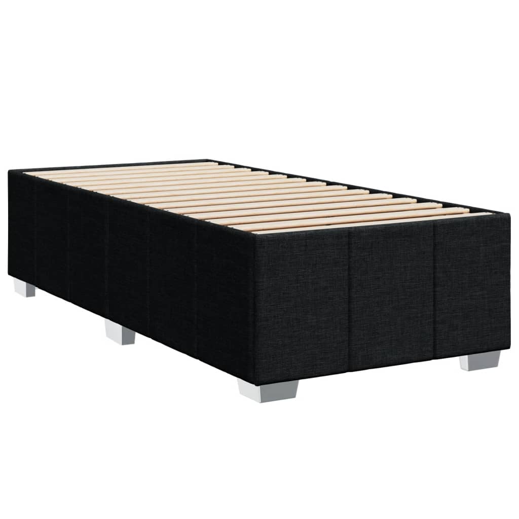 vidaXL Cama box spring con colchón tela negro 80x200 cm