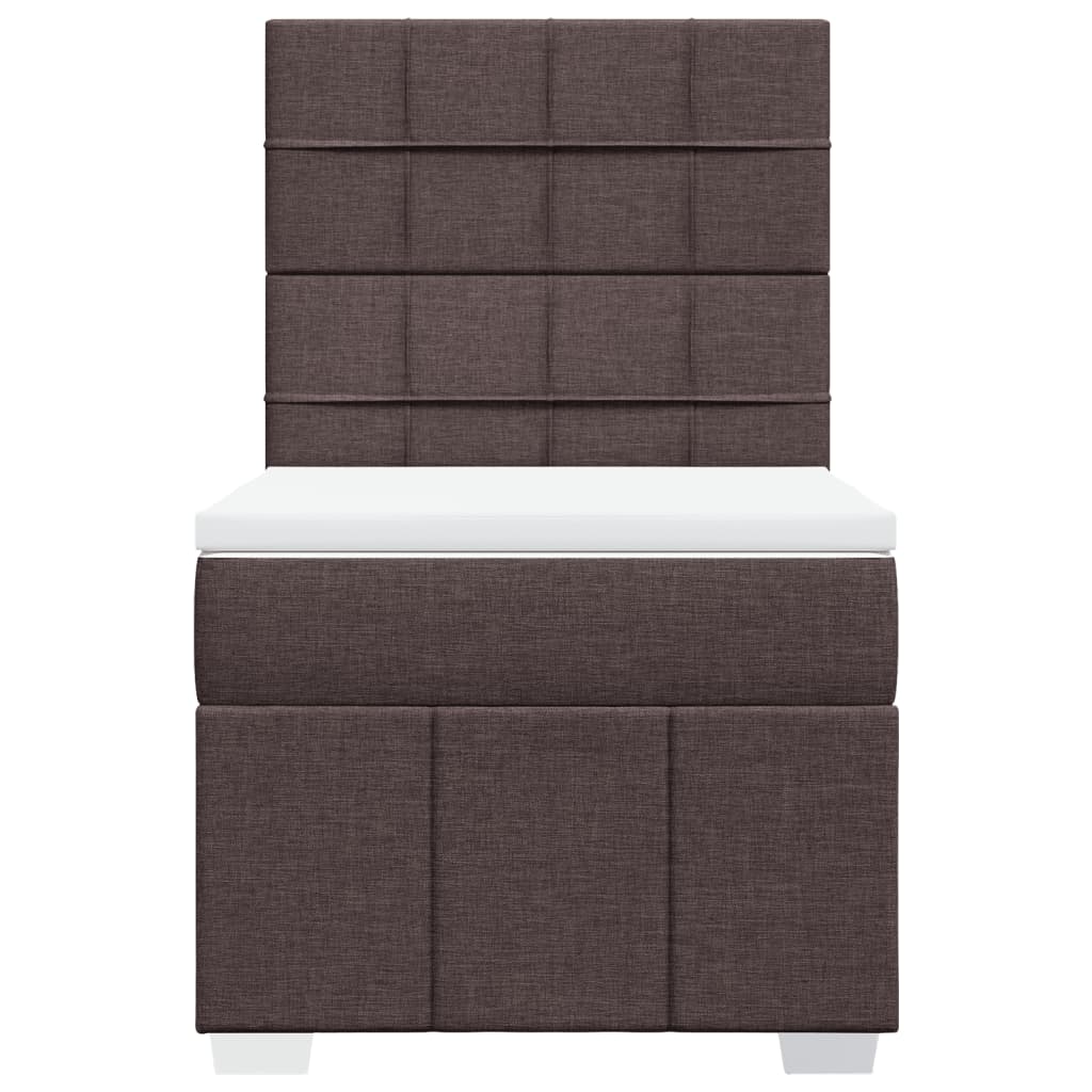 vidaXL Cama box spring con colchón tela marrón oscuro 90x190 cm