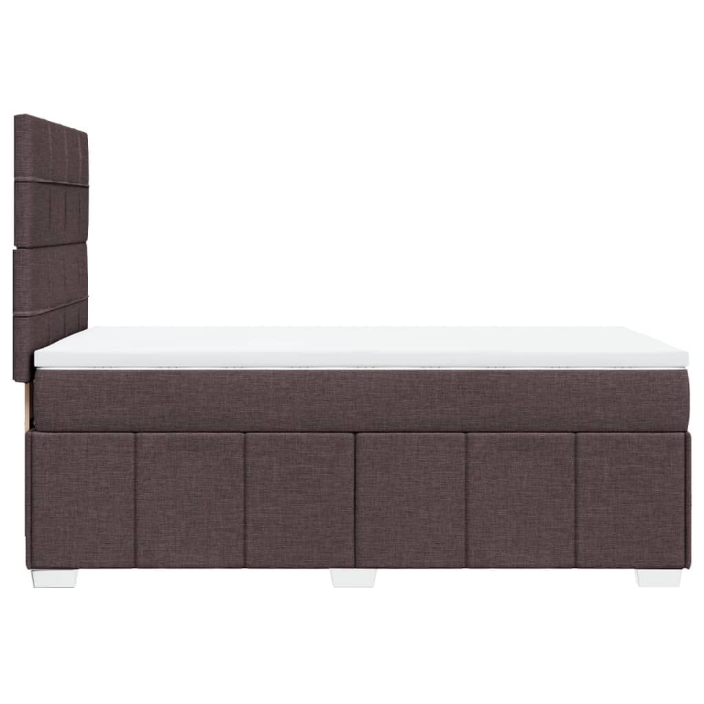 vidaXL Cama box spring con colchón tela marrón oscuro 90x190 cm