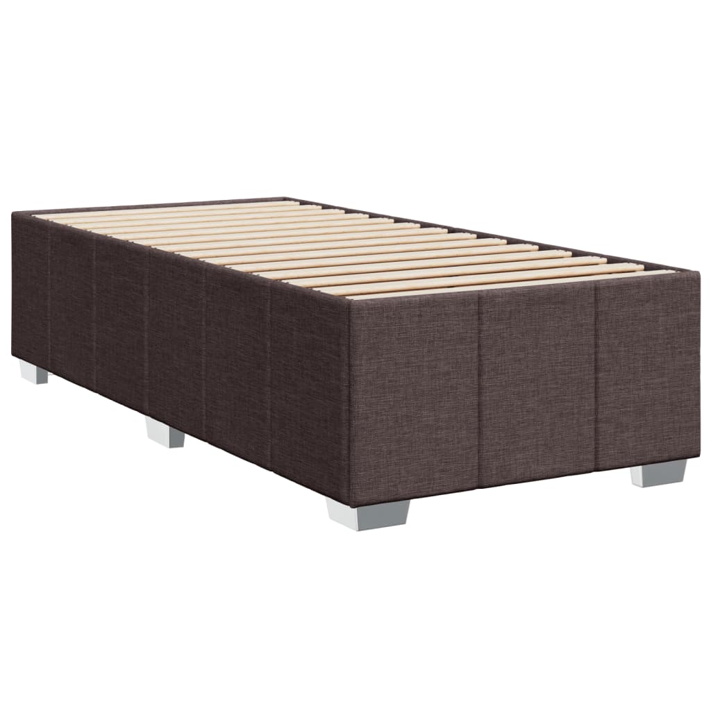 vidaXL Cama box spring con colchón tela marrón oscuro 90x190 cm