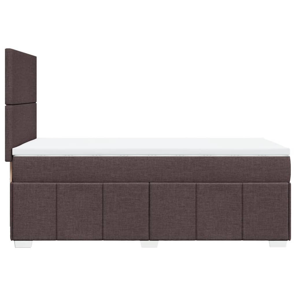 vidaXL Cama box spring con colchón tela marrón oscuro 90x200 cm