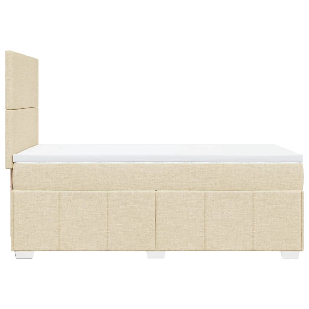 vidaXL Cama box spring con colchón tela color crema 90x200 cm