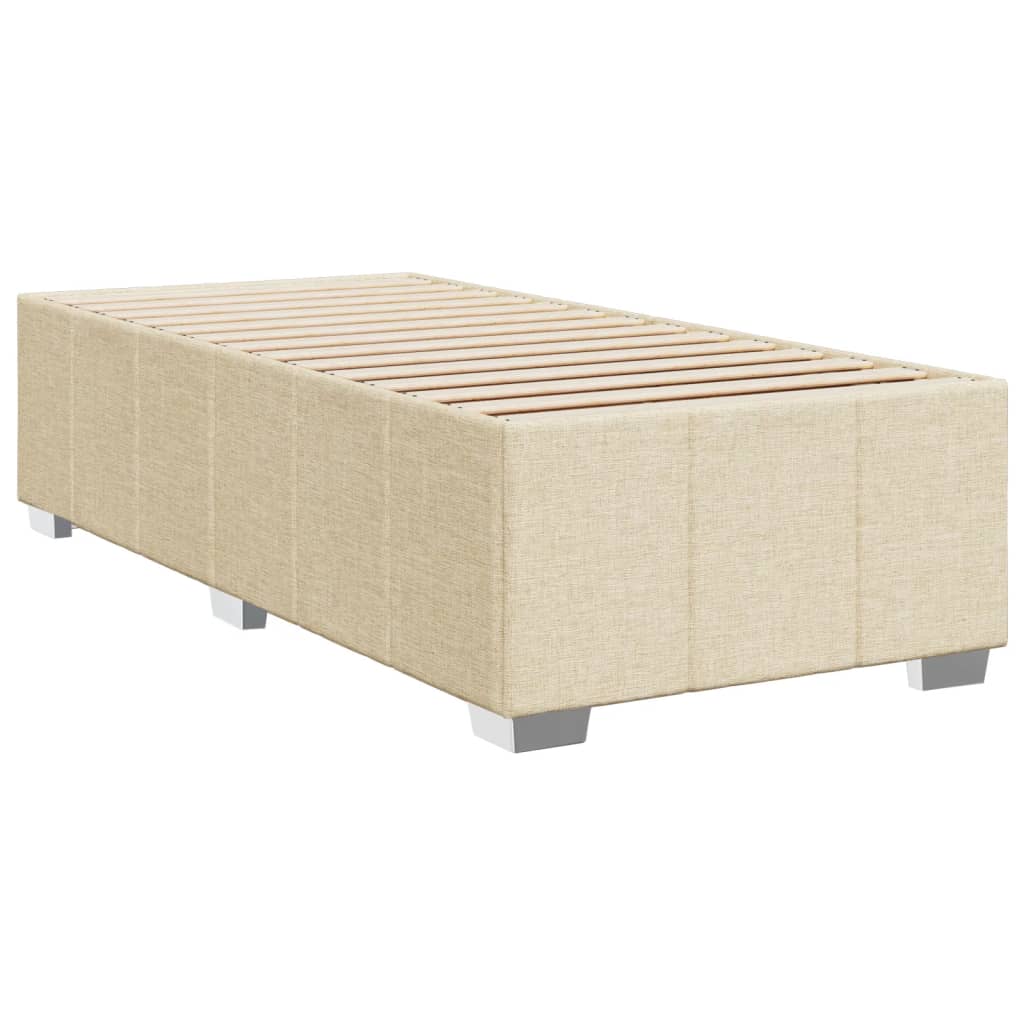 vidaXL Cama box spring con colchón tela color crema 90x200 cm