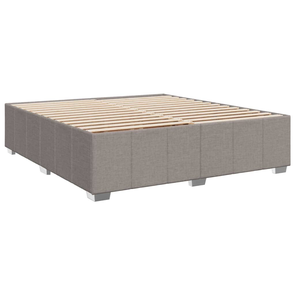 vidaXL Cama box spring con colchón tela gris taupe 180x200 cm